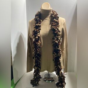 Handmade Knit Scarf with Multiple Shades of Brown